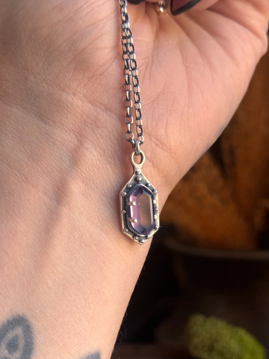 Maiden Shield Hex Necklace Amethyst