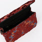 Burnout Velvet Wine Flap Crossbody Bag