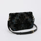 Burnout Velvet Black Flap Crossbody Bag