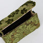 Burnout Velvet Fern Green Flap Crossbody Bag