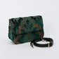 Burnout Velvet Jade Green Flap Crossbody Bag