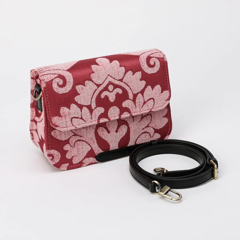 Queen Rose Pink Flap Crossbody Bag
