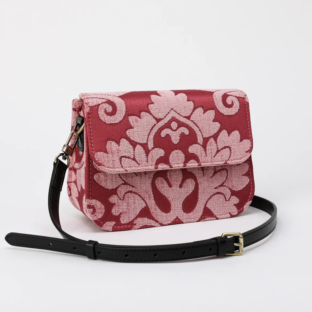 Queen Rose Pink Flap Crossbody Bag