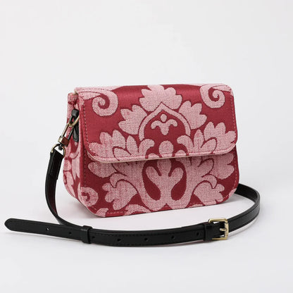 Queen Rose Pink Flap Crossbody Bag