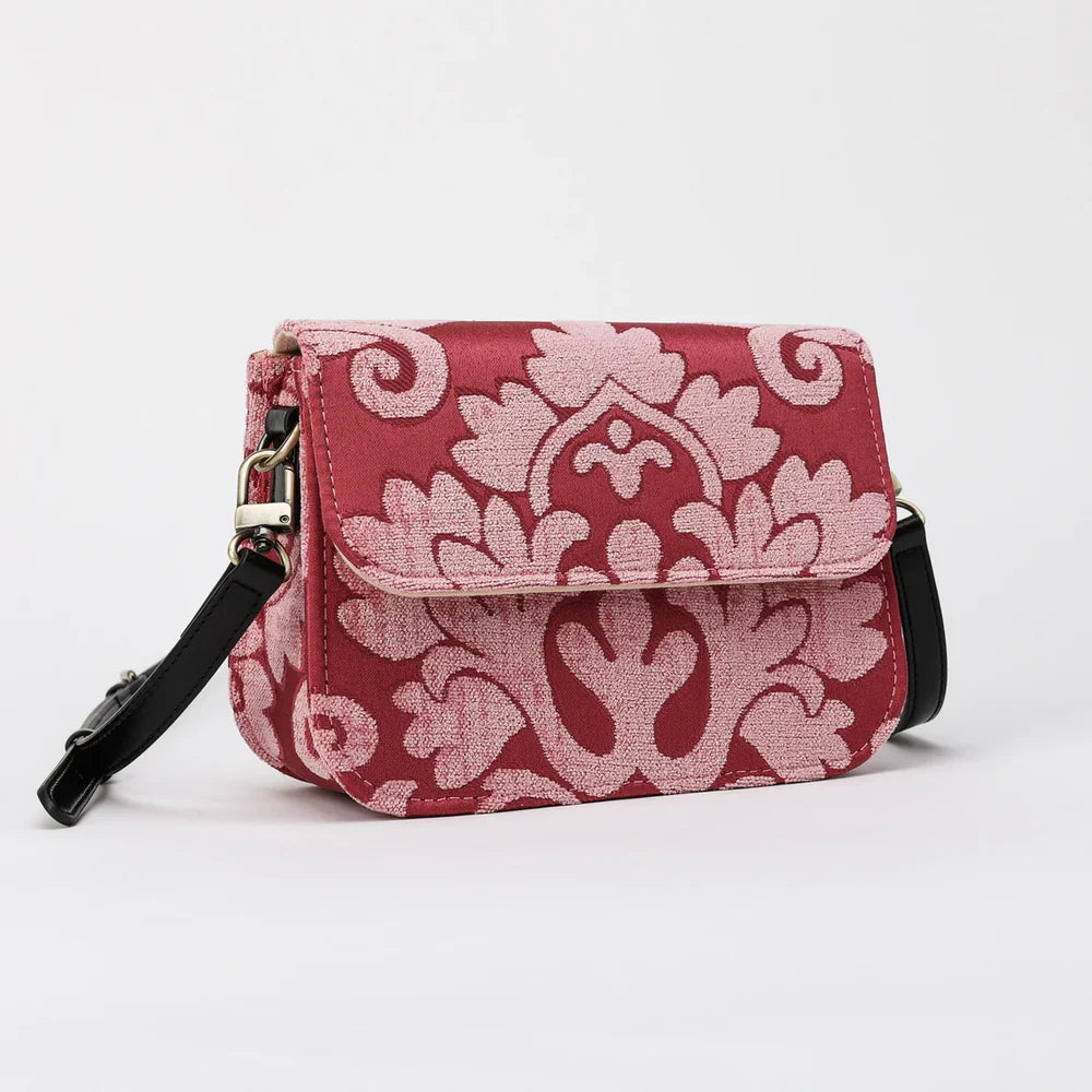 Queen Rose Pink Flap Crossbody Bag
