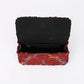 Burnout Velvet Wine Flap Crossbody Bag