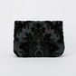 Burnout Velvet Black Flap Crossbody Bag