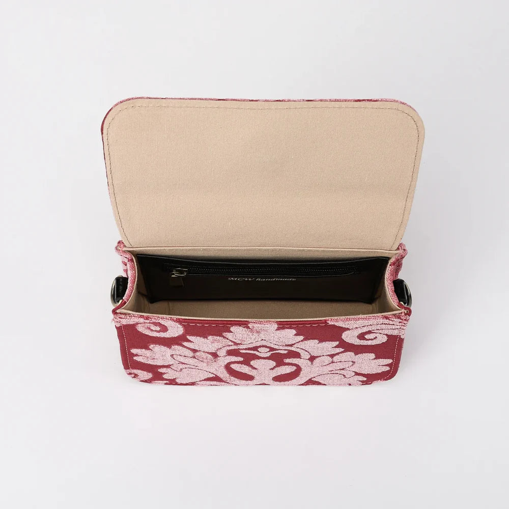 Queen Rose Pink Flap Crossbody Bag