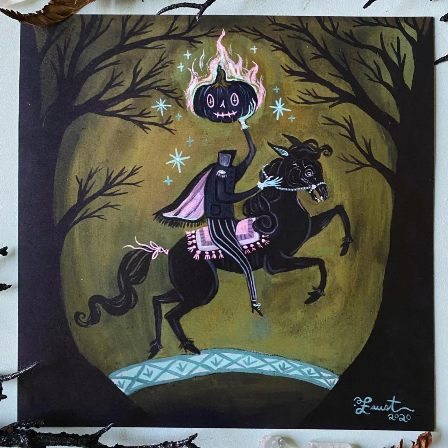 Headless Horseman 8x8 Art Print by Olivia Faust