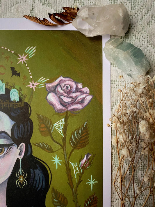 Dark Thoughts & Dead Roses 8.5x11 Art Print by Olivia Faust