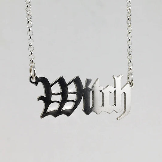 Witch Nameplate Necklace