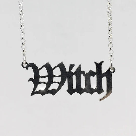 Witch Nameplate Necklace