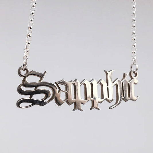 Sapphic Nameplate Necklace