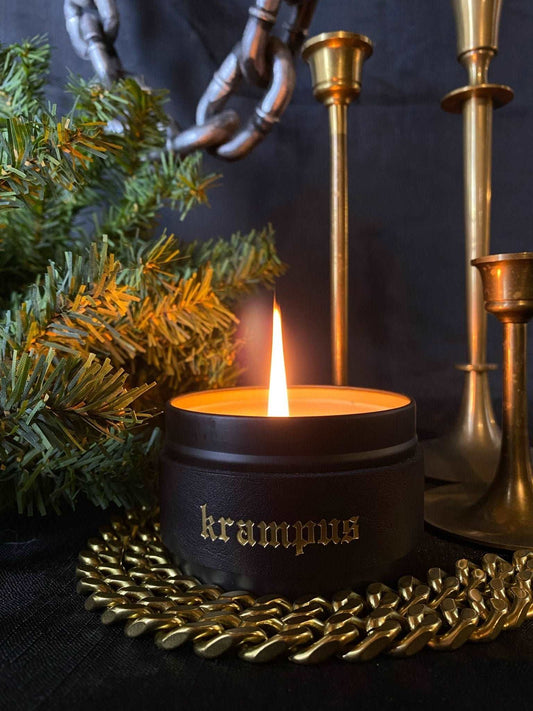 Leather & Tin Krampus Candle - Nocturne LLC