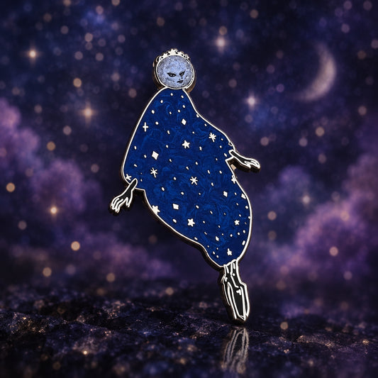 Miss Moon Cloisonné Pin (pearl blue dress) by Bill Crisafi