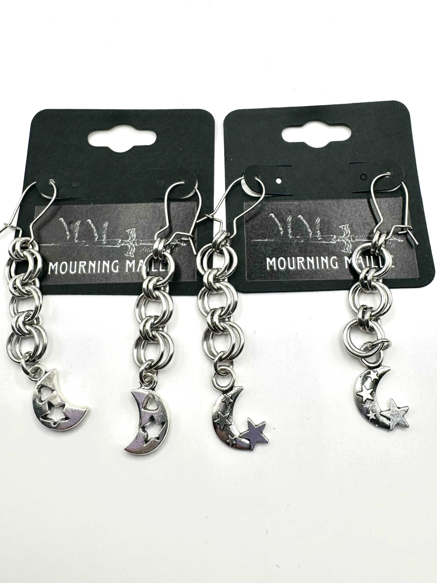 Mourning Maille Chain Earrings