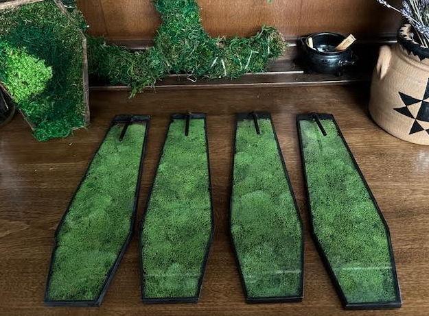 Glass Moss Coffin Incense Holder