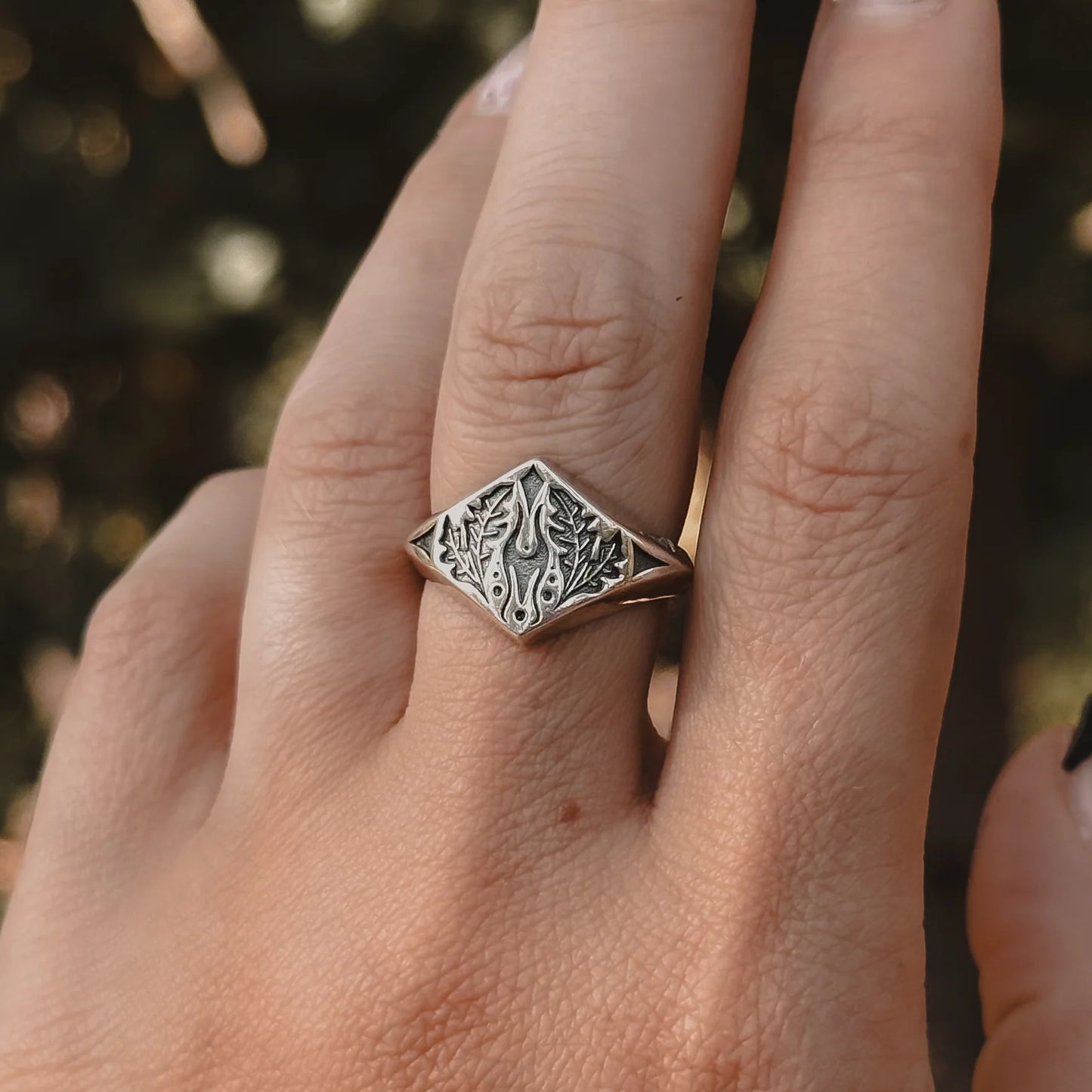 Oak Plant Magick Signet Ring