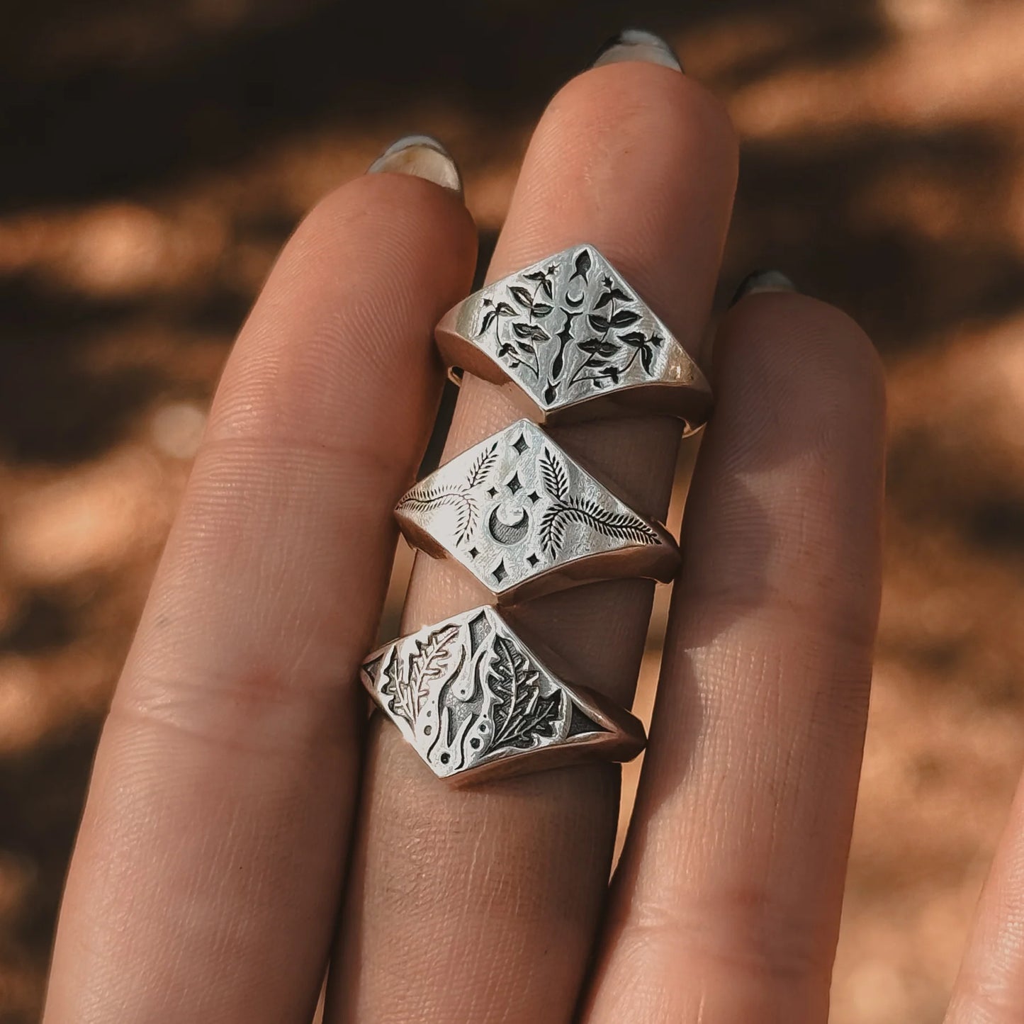 Oak Plant Magick Signet Ring