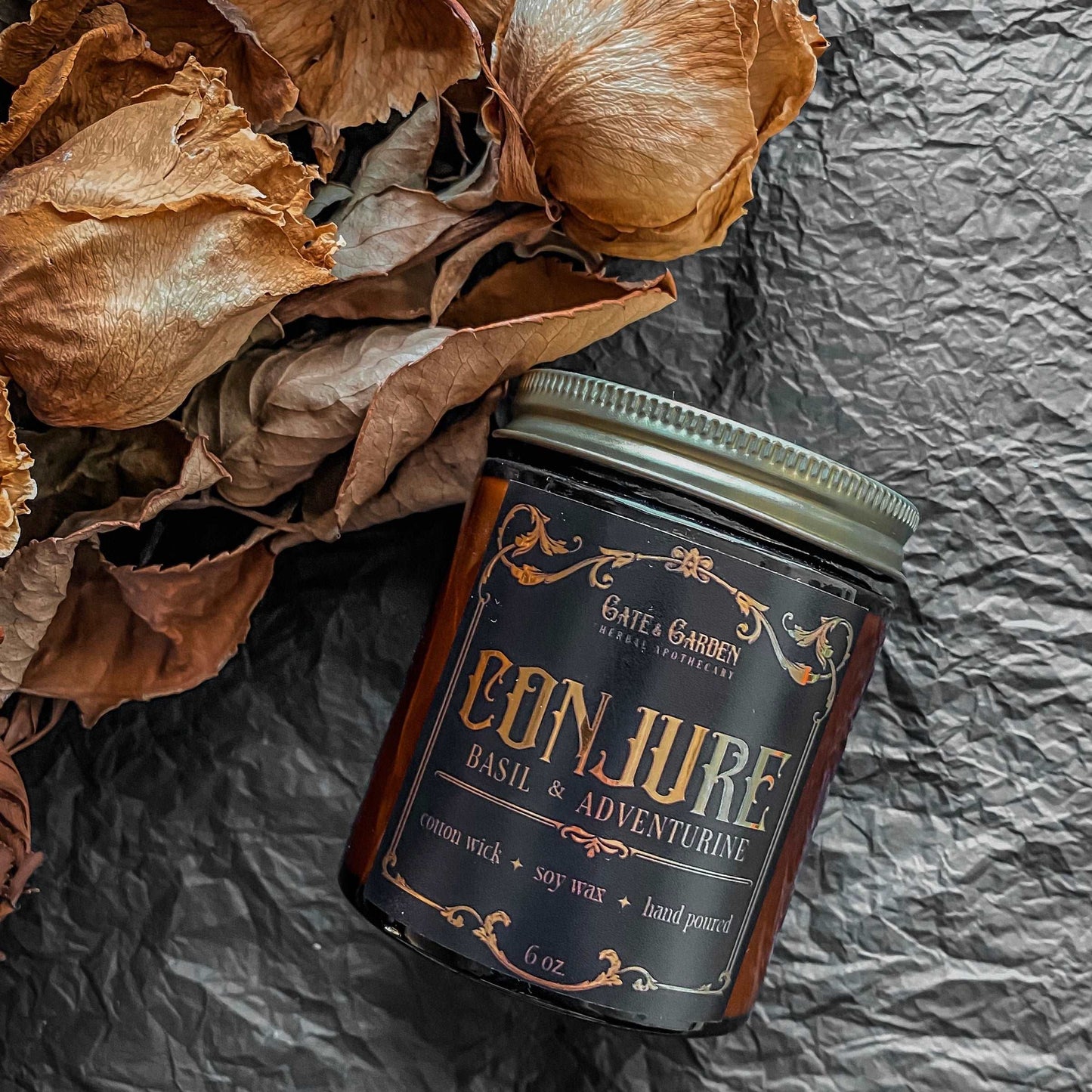 Conjure Botanical & Crystal Candle