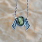 Small Winged Prophetess Necklace - Black Sheen Obsidian & Labradorite Available