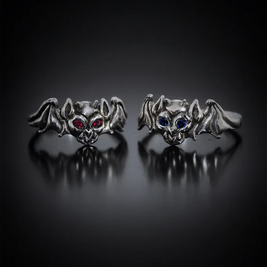 Blue Sapphire Eyes Baby Gargoyle Ring - Size 7