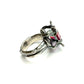 Temple of Minoan Sterling Azotic Pink Topaz Silver Ring with Snake Band