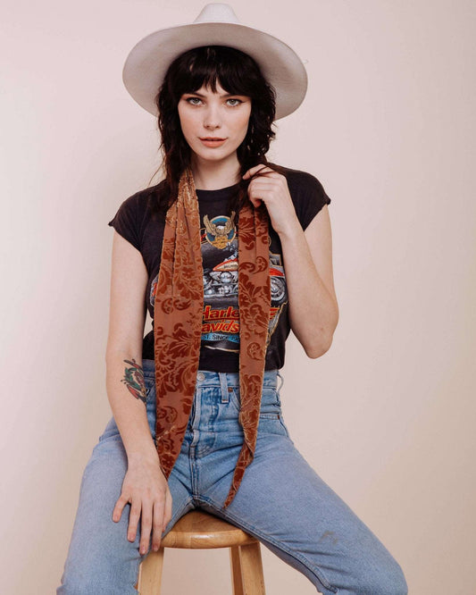 The Hendrix Gold Long Skinny Scarf - Nocturne LLC