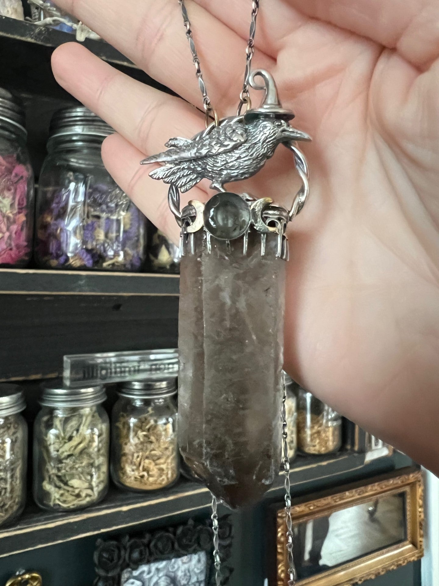 The Crow Witch Crystal Necklace