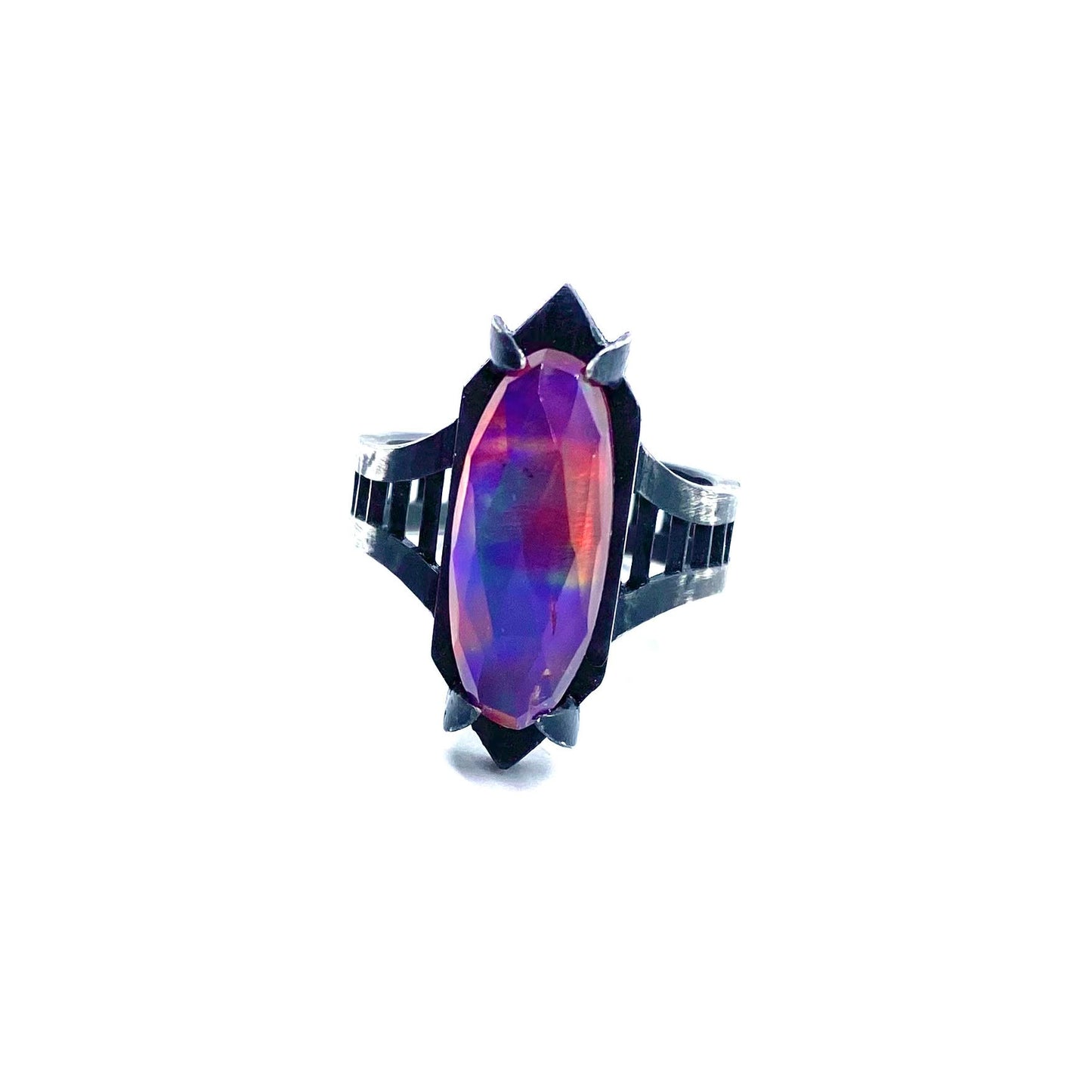 Aurora Opal Brutalist Ring (Size 9)