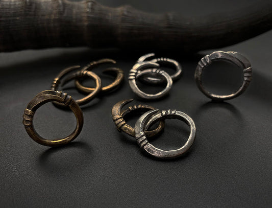 Talon Rings in Brass and Sterling Silver by Miyu Decay