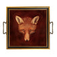 Fox Head Tray with Brass Handles
