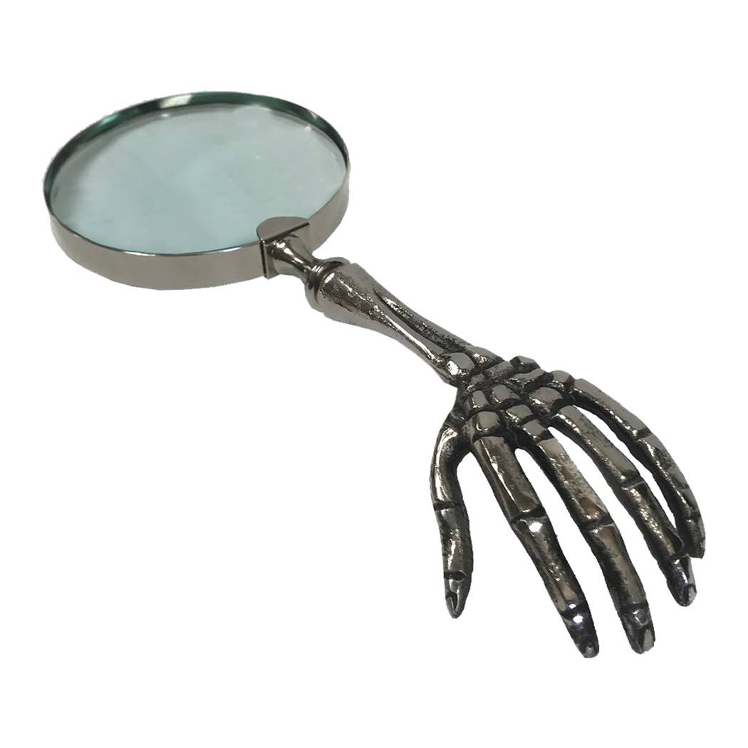 Skeleton Hand Nickel Magnifying Glass