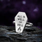 Coffin Ring - All is Well in Hell - Sterling Silver