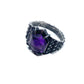 Amethyst Snake Scale Ring - Sterling Silver (size 10.5) - Nocturne LLC