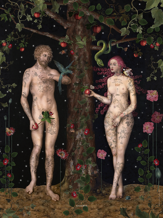 Adam & Eve Art Print by Voglio Bene (A4)