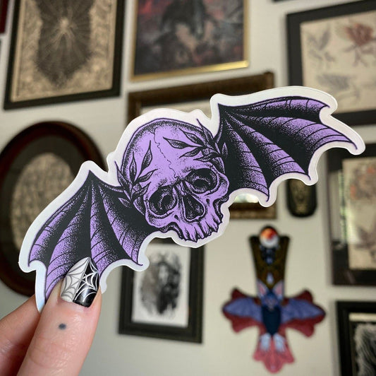 Bat Death's Head Sticker - Nocturne LLC
