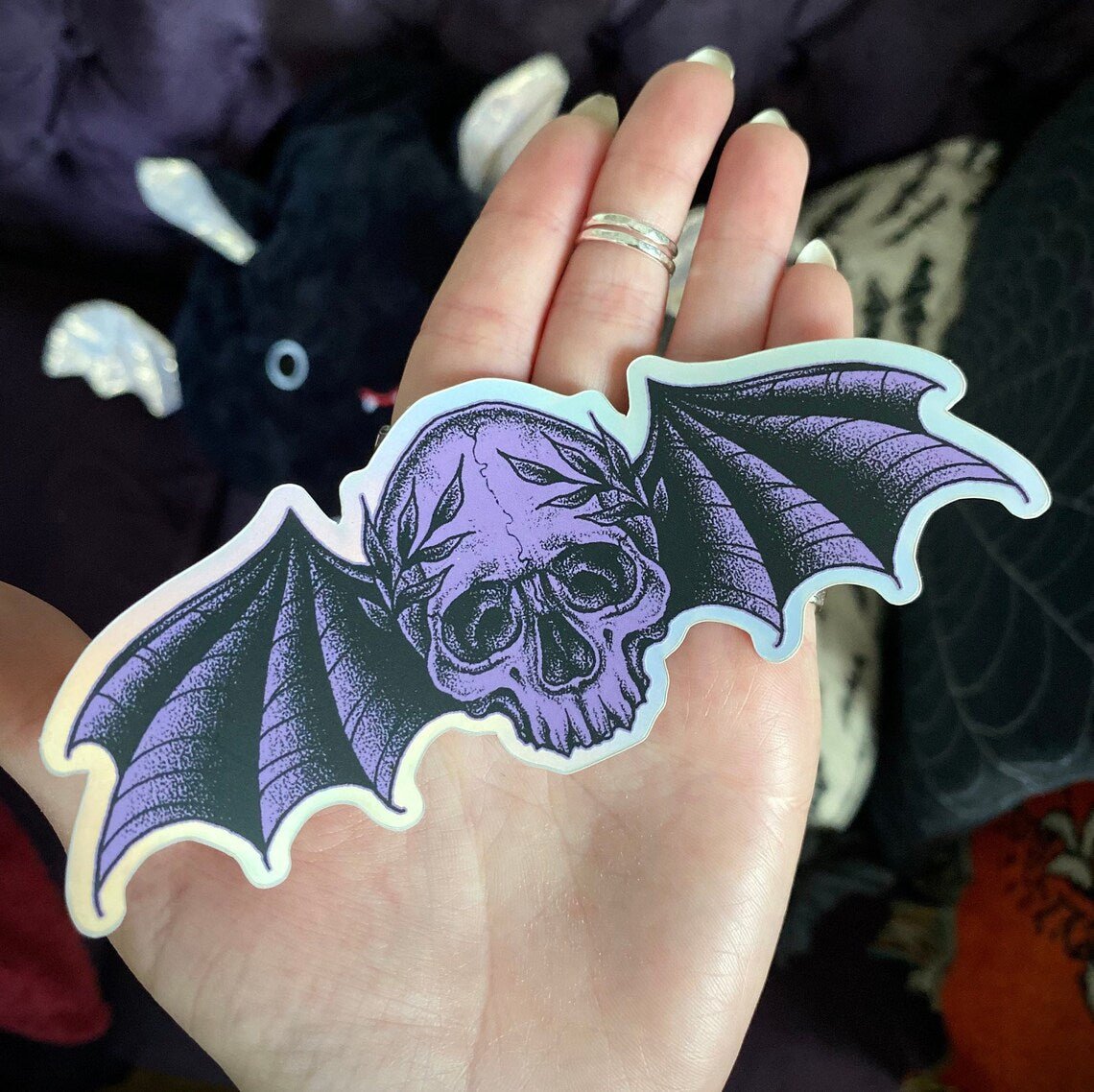 Bat Death's Head Sticker - Nocturne LLC