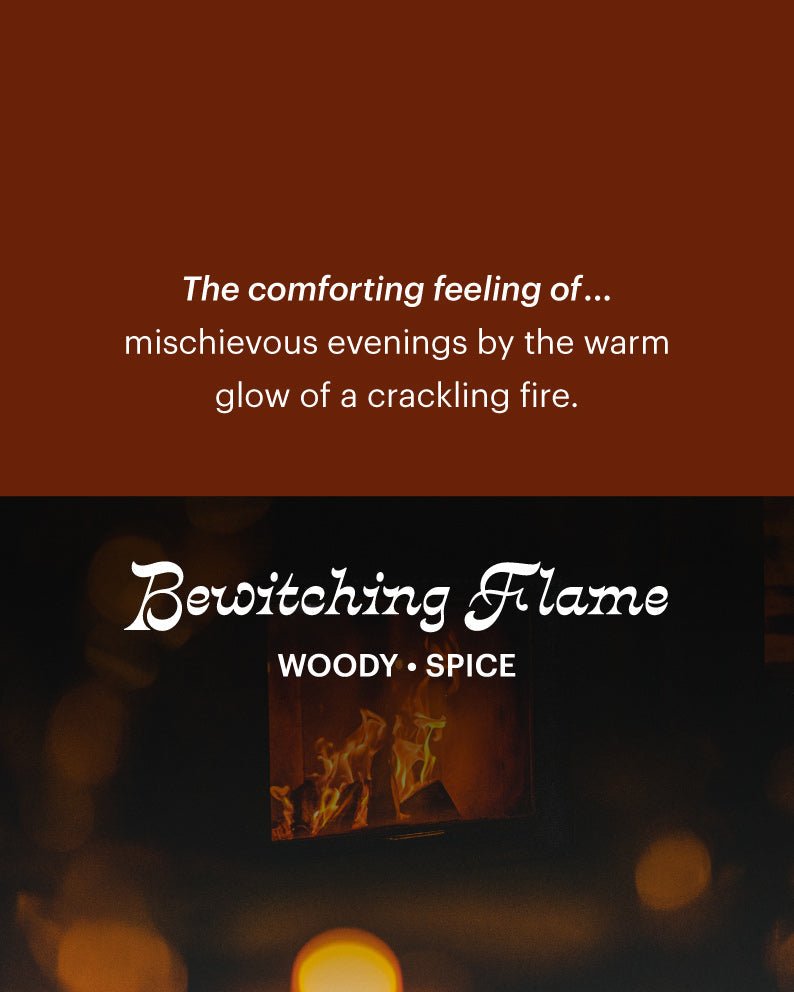 Bewitching Flame ~140hr Candle (Mahogany, Spice, Citrus) - Nocturne LLC