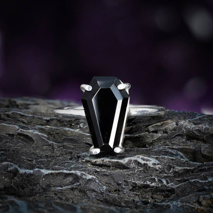 Black Onyx Coffin Ring - Nocturne LLC