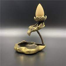 Brass Lotus Pond Incense Holder - Back Flow