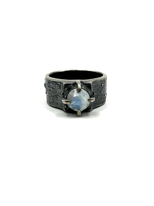 Brutalist Moonstone Ring by Julian the 2nd - Nocturne LLC
