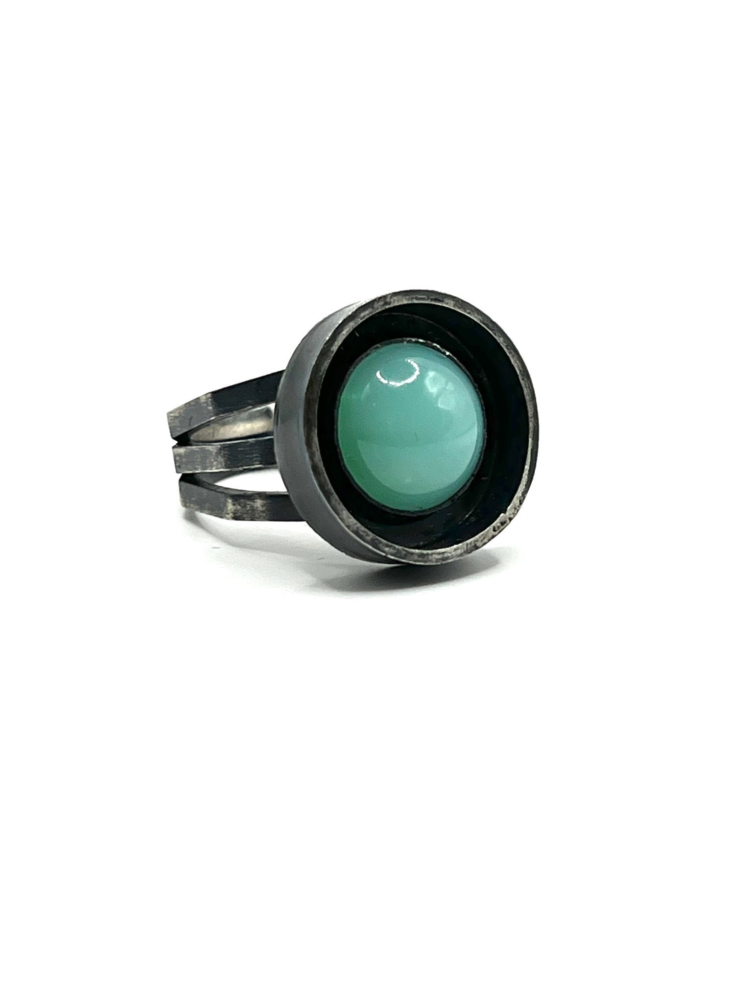 Chrystoprase Sterling Silver Ring by Julian the 2nd (size 8) - Nocturne LLC