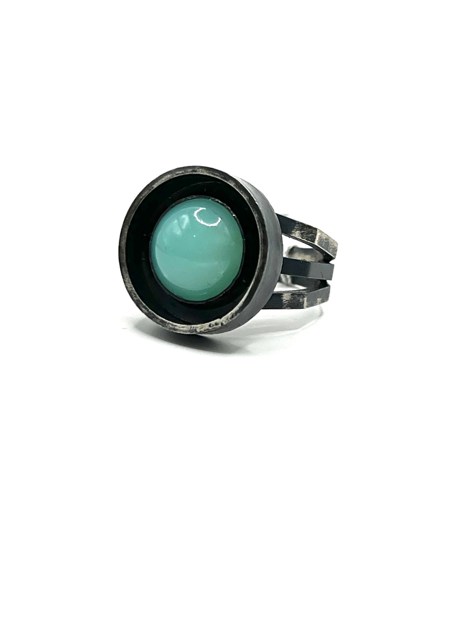 Chrystoprase Sterling Silver Ring by Julian the 2nd (size 8) - Nocturne LLC