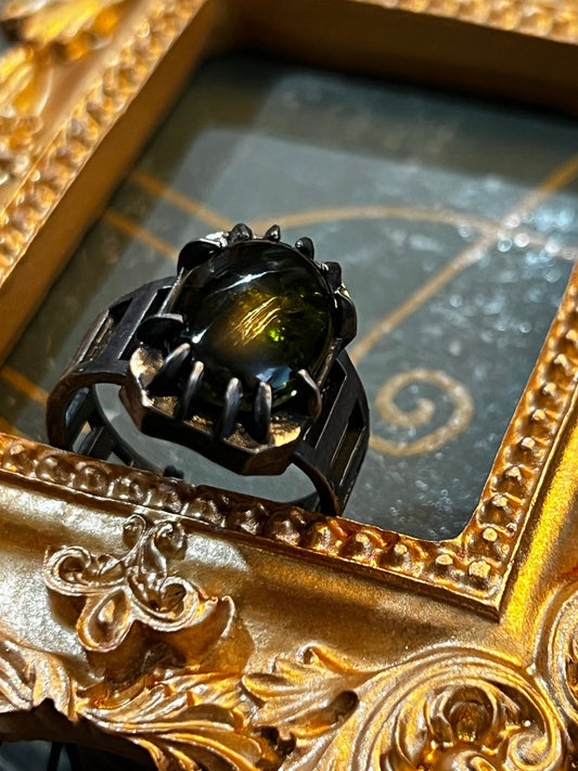 Clawed Green Tourmaline Ring by Julian the 2nd - Nocturne LLC