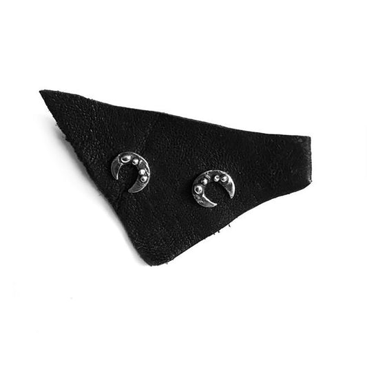 Crescent Studs by Hellhound Jewelry - Nocturne LLC