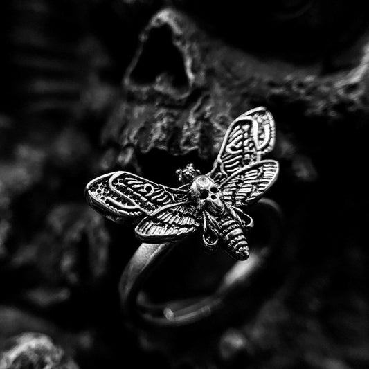 Death's Head Moth Ring - Sterling Silver