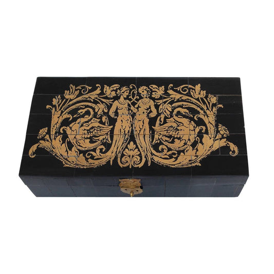 Mermaids and Swans Scrimshaw Horn Box