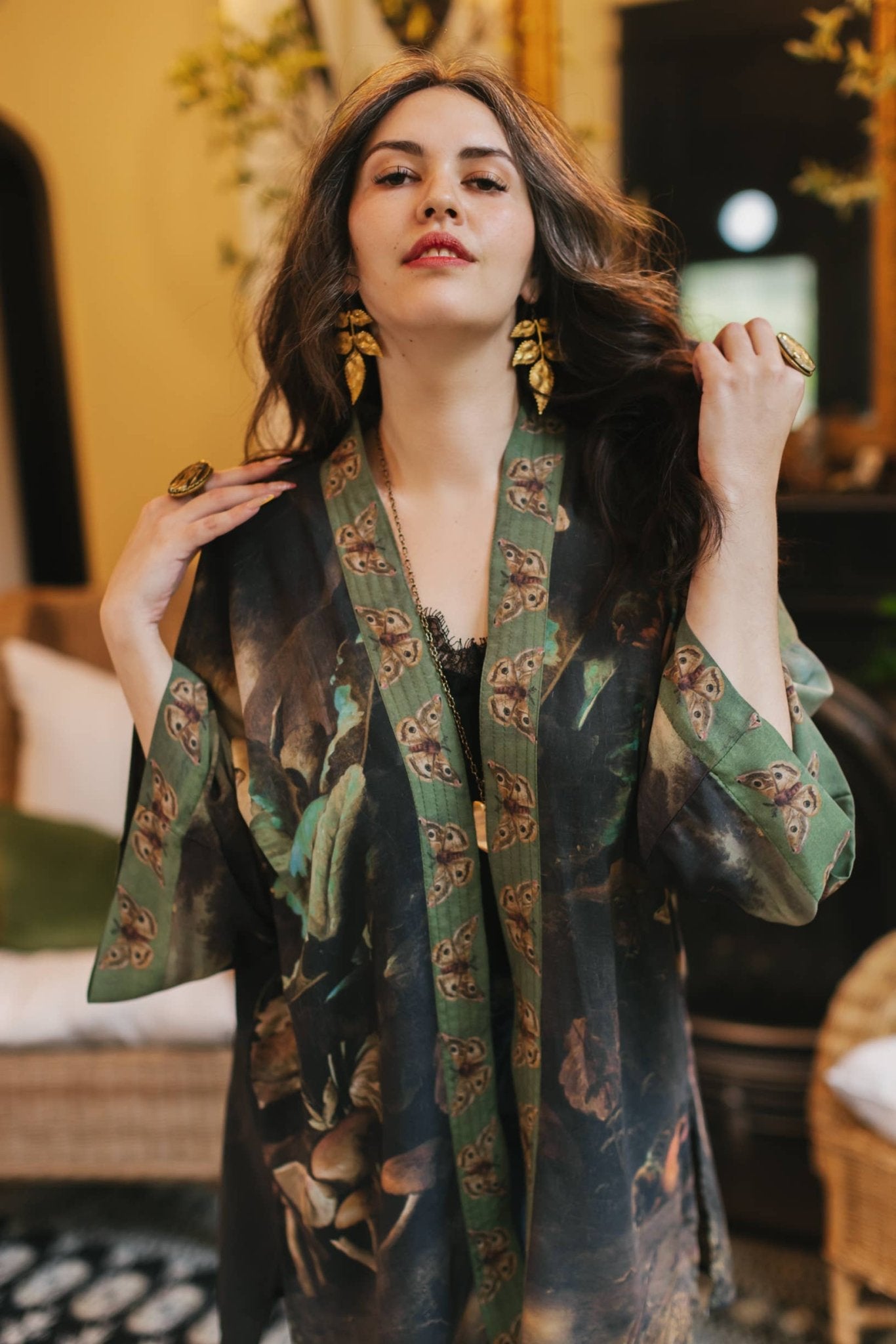 Heartwork Bamboo Bohemian Kimono Cardigan with Belt - Nocturne LLC