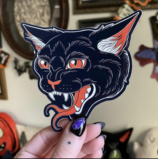 Hissing Cat Sticker by Dana Glover - Nocturne LLC